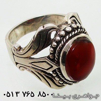 انگشتر عقیق یمنی طرح شمشیر