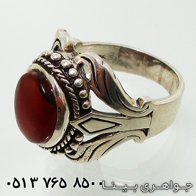 انگشتر عقیق یمنی طرح شمشیر