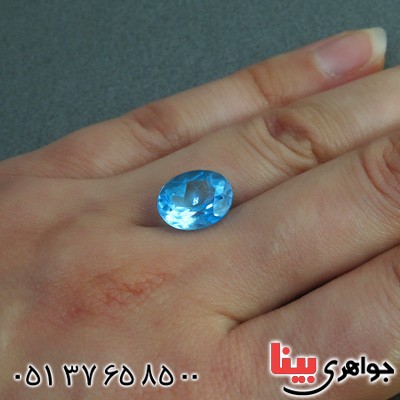 نگین انگشتر توپاز آبی خوشرنگ AAA _کد:15515