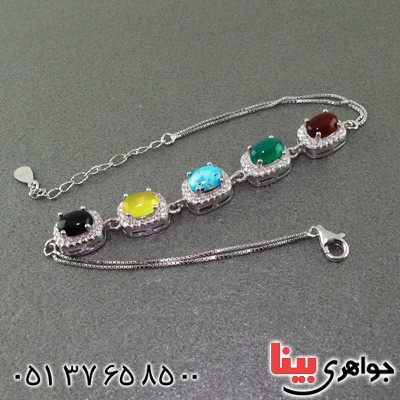 فیروزه نیشابوری و عقیق رودیوم زنانه _کد:15516 فیروزه نیشابوری و عقیق رودیوم زنانه _کد:15516