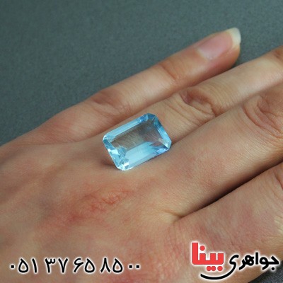 نگین انگشتر توپاز آبی شفاف درشت AAA _کد:2077