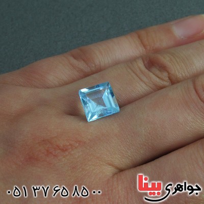 نگین انگشتر توپاز آبی تراش خاص AA _کد:15536
