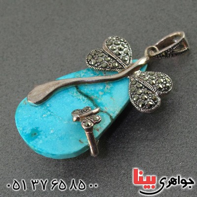 گردنبند فیروزه نیشابوری زنانه خوشرنگ _کد:2081