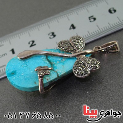گردنبند فیروزه نیشابوری زنانه خوشرنگ _کد:2081