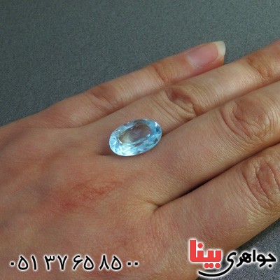 نگین انگشتر توپاز آبی درشت و خوش تراش _کد:15552