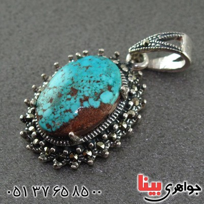 گردنبند فیروزه نیشابوری شجری زنانه تک _کد:15558