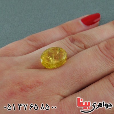 نگین انگشتر سیترین خوشرنگ مویی _کد:15570