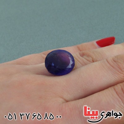نگین انگشتر آمتیست درشت خوشرنگ ابری _کد:15572