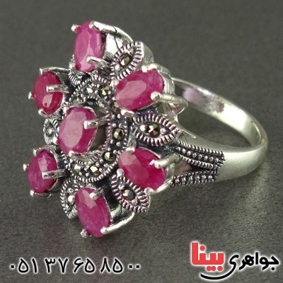 انگشتر یاقوت سرخ خوشرنگ فاخر درشت زنانه _کد:15580