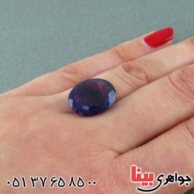 نگین انگشتر آمتیست درشت خوشرنگ ابری _کد:15591