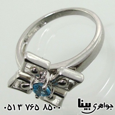 انگشتر آکوآمارین گل لوزی