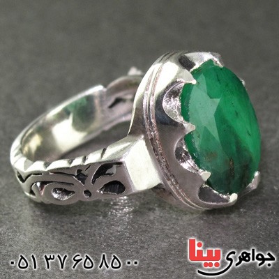 انگشتر زمرد مردانه درشت عالی _کد:2093
