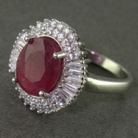 انگشتر یاقوت سرخ رودیوم زنانه خوشرنگ 