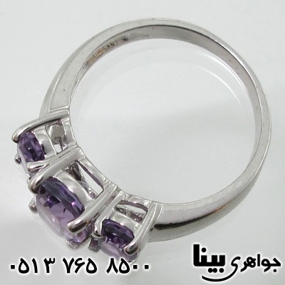 انگشتر آمتیست سه نگین