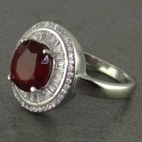 انگشتر یاقوت سرخ دانه اناری رودیوم زنانه خوشرنگ خاص 