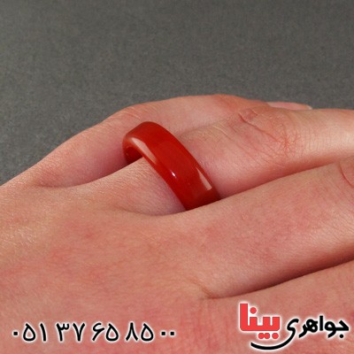 انگشتر عقیق قرمز رینگی ساده _کد:15614