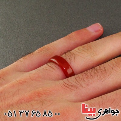 انگشتر عقیق قرمز رینگی ساده _کد:15614