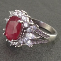 انگشتر یاقوت سرخ رودیوم زنانه خوشرنگ 