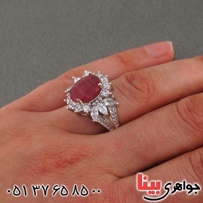 انگشتر یاقوت سرخ رودیوم زنانه خوشرنگ _کد:15619