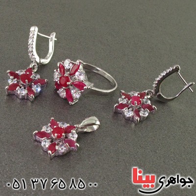 سرویس یاقوت سرخ زنانه رودیوم خوشرنگ _کد:2102