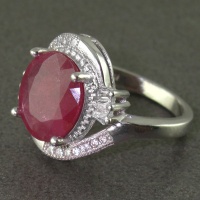 انگشتر یاقوت سرخ رودیوم زنانه خوشرنگ و زیبا 