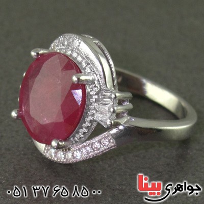 انگشتر یاقوت سرخ رودیوم زنانه خوشرنگ و زیبا _کد:15622