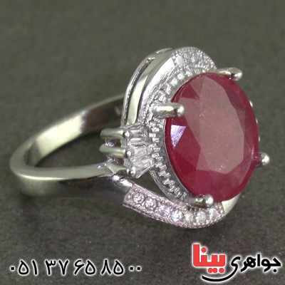 انگشتر یاقوت سرخ رودیوم زنانه خوشرنگ و زیبا _کد:15622