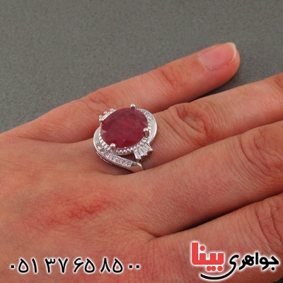 انگشتر یاقوت سرخ رودیوم زنانه خوشرنگ و زیبا _کد:15622