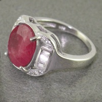 انگشتر یاقوت سرخ رودیوم زنانه خوشرنگ 