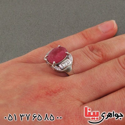 انگشتر یاقوت سرخ رودیوم زنانه خوشرنگ _کد:15625