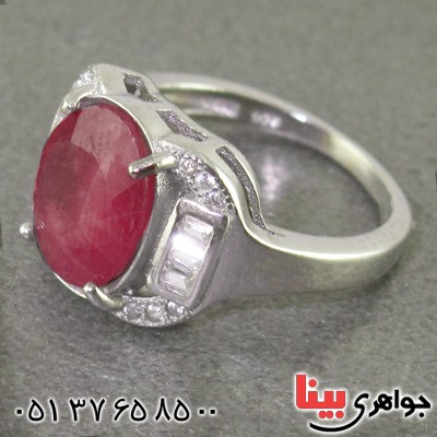 انگشتر یاقوت سرخ رودیوم زنانه خوشرنگ _کد:15625