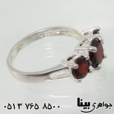 انگشتر یاقوت گارنت سه نگین