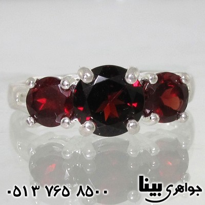انگشتر یاقوت گارنت سه نگین