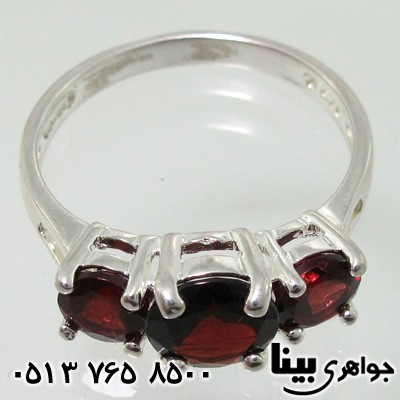 انگشتر یاقوت گارنت سه نگین