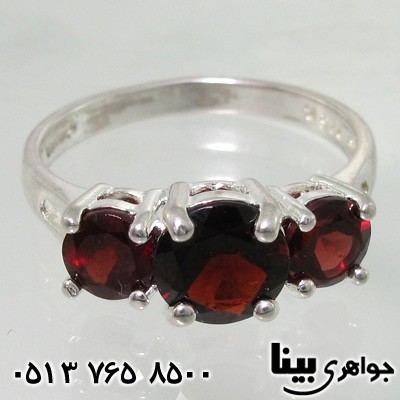 انگشتر یاقوت گارنت سه نگین