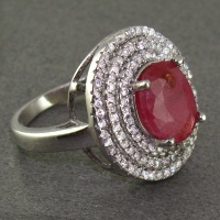 انگشتر یاقوت سرخ رودیوم زنانه خوشرنگ 
