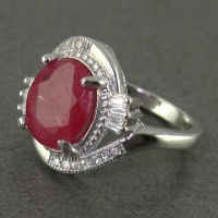 انگشتر یاقوت سرخ رودیوم زنانه زیبا و خوشرنگ 