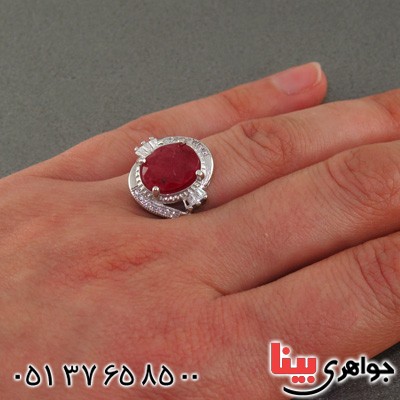 انگشتر یاقوت سرخ رودیوم زنانه زیبا و خوشرنگ _کد:15638
