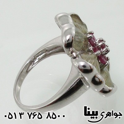 انگشتر یاقوت سرخ گل میناکاری