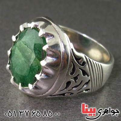 انگشتر زمرد مردانه درشت خوشرنگ و عالی _کد:2117