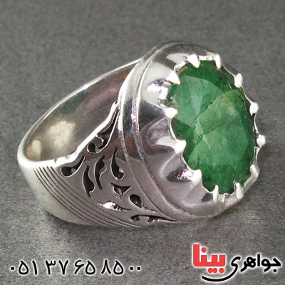 انگشتر زمرد مردانه درشت خوشرنگ و عالی _کد:2117