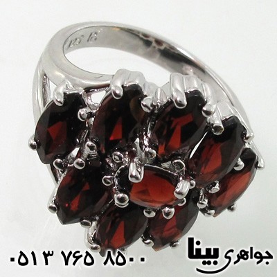 انگشتر یاقوت گارنت لوزی چند نگین