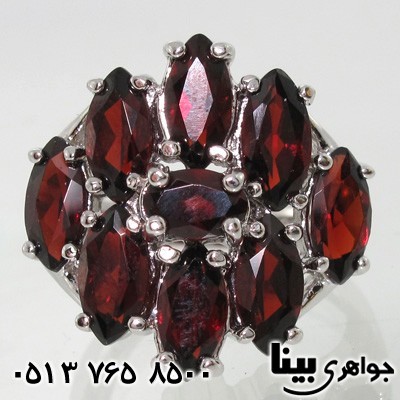 انگشتر یاقوت گارنت لوزی چند نگین