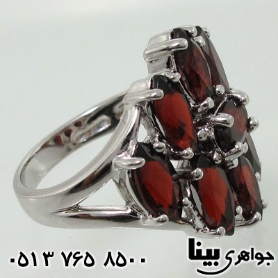 انگشتر یاقوت گارنت لوزی چند نگین