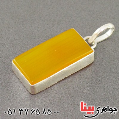 گردنبند عقیق شرف الشمس مستطیلی دور ساده _کد:15648