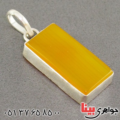 گردنبند عقیق شرف الشمس مستطیلی دور ساده _کد:15648