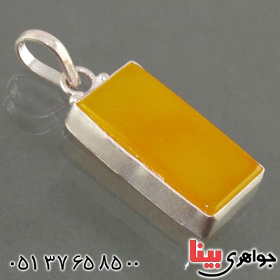 گردنبند عقیق شرف الشمس مستطیلی دور ساده _کد:15652