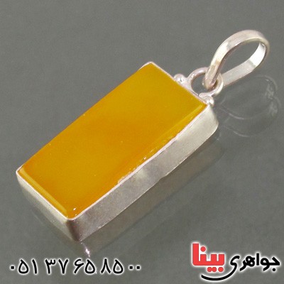 گردنبند عقیق شرف الشمس مستطیلی دور ساده _کد:15652