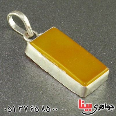 گردنبند عقیق شرف الشمس مستطیلی دور ساده خوشرنگ _کد:15659