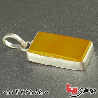 گردنبند عقیق شرف الشمس مستطیلی دور ساده خوشرنگ _کد:15659